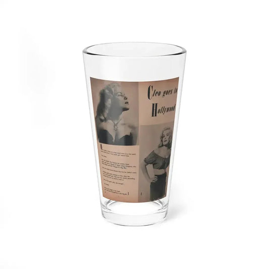 Cleo Moore #134 - Glamorous Models Mag. '50 - 2 B&W Photos & Article (Vintage Female Icon) Pint Glass 16oz 16oz - Go Mug Yourself