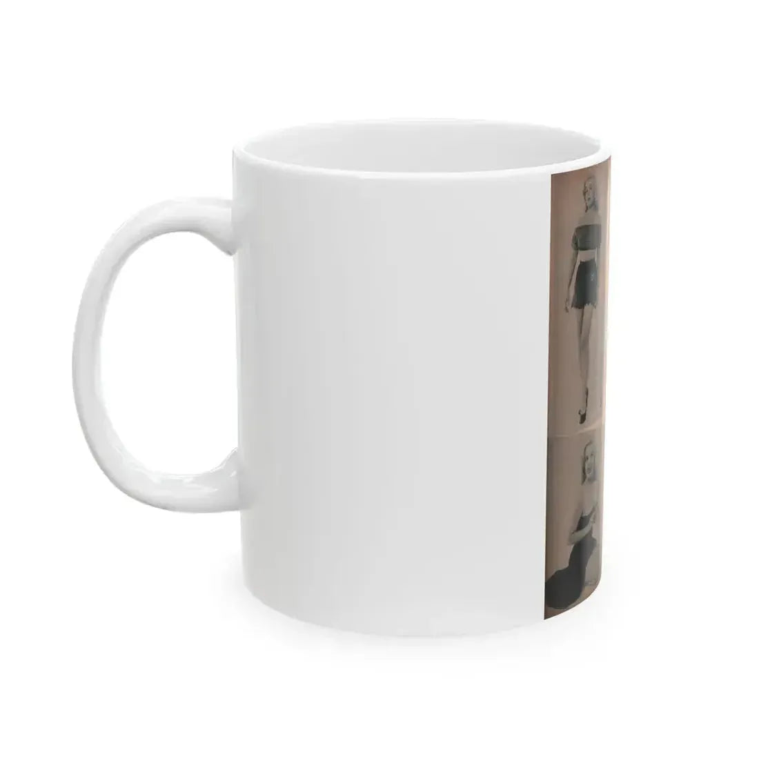 Cleo Moore #135 - Glamorous Models Mag. '50 - 3 B&W Photos (Vintage Female Icon) White Coffee Mug - Go Mug Yourself