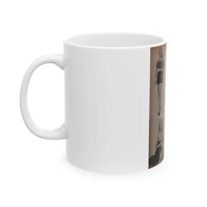 Cleo Moore #135 - Glamorous Models Mag. '50 - 3 B&W Photos (Vintage Female Icon) White Coffee Mug - Go Mug Yourself