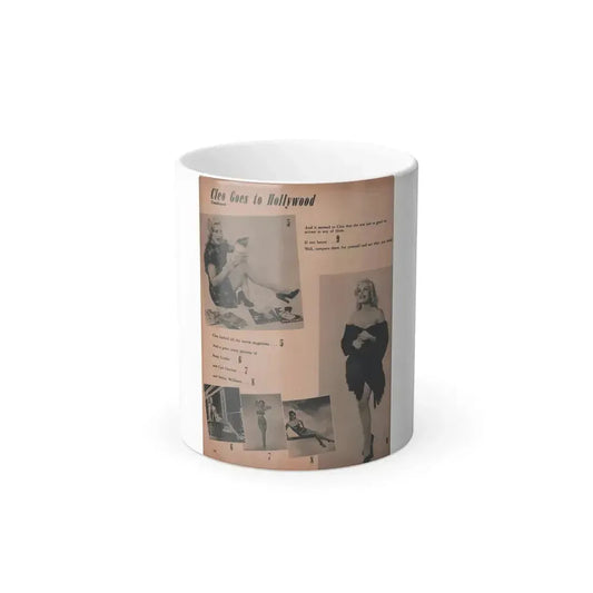 Cleo Moore #136 - Glamorous Models Mag. '50 - 2 B&W Photos (Vintage Female Icon) Color Changing Mug 11oz 11oz - Go Mug Yourself