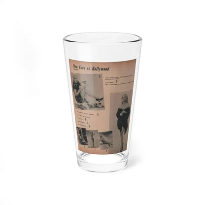 Cleo Moore #136 - Glamorous Models Mag. '50 - 2 B&W Photos (Vintage Female Icon) Pint Glass 16oz 16oz - Go Mug Yourself