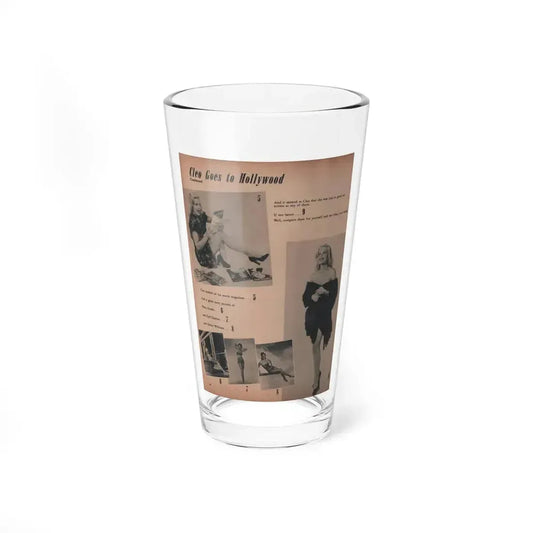 Cleo Moore #136 - Glamorous Models Mag. '50 - 2 B&W Photos (Vintage Female Icon) Pint Glass 16oz 16oz - Go Mug Yourself