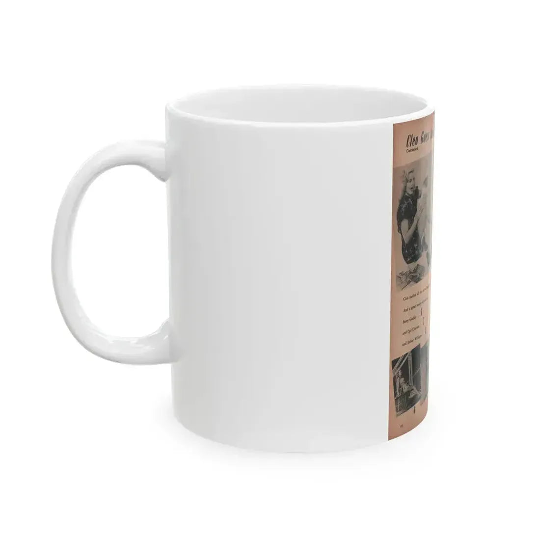 Cleo Moore #136 - Glamorous Models Mag. '50 - 2 B&W Photos (Vintage Female Icon) White Coffee Mug - Go Mug Yourself