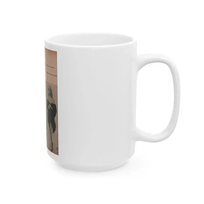 Cleo Moore #136 - Glamorous Models Mag. '50 - 2 B&W Photos (Vintage Female Icon) White Coffee Mug - Go Mug Yourself