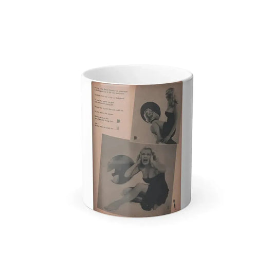 Cleo Moore #137 - Glamorous Models Mag. '50 - 2 B&W Photos (Vintage Female Icon) Color Changing Mug 11oz 11oz - Go Mug Yourself