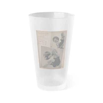 Cleo Moore #137 - Glamorous Models Mag. '50 - 2 B&W Photos (Vintage Female Icon) Frosted Pint Glass 16oz 16oz Frosted - Go Mug Yourself