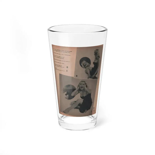 Cleo Moore #137 - Glamorous Models Mag. '50 - 2 B&W Photos (Vintage Female Icon) Pint Glass 16oz 16oz - Go Mug Yourself