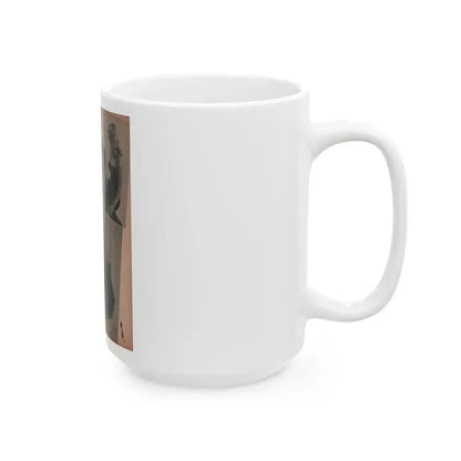 Cleo Moore #137 - Glamorous Models Mag. '50 - 2 B&W Photos (Vintage Female Icon) White Coffee Mug - Go Mug Yourself