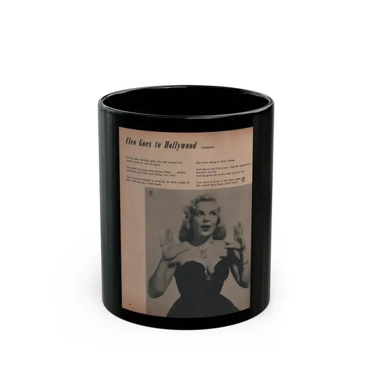 Cleo Moore #138 - Glamorous Models Mag. '50 - 1 B&W Photos (Vintage Female Icon) Black Coffee Mug 11oz - Go Mug Yourself