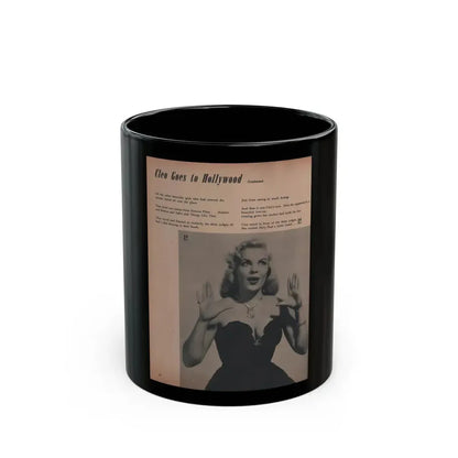 Cleo Moore #138 - Glamorous Models Mag. '50 - 1 B&W Photos (Vintage Female Icon) Black Coffee Mug 11oz - Go Mug Yourself