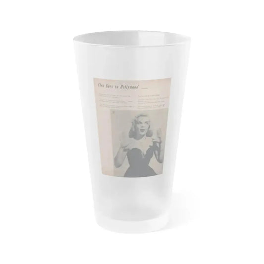 Cleo Moore #138 - Glamorous Models Mag. '50 - 1 B&W Photos (Vintage Female Icon) Frosted Pint Glass 16oz 16oz Frosted - Go Mug Yourself