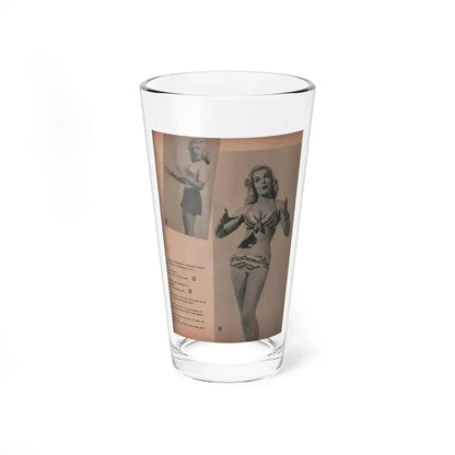 Cleo Moore #139 - Glamorous Models Mag. '50 - 2 B&W Photos (Vintage Female Icon) Pint Glass 16oz 16oz - Go Mug Yourself