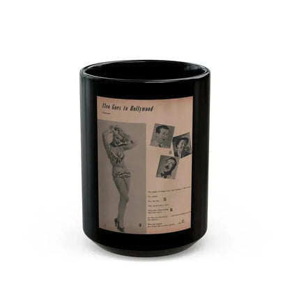 Cleo Moore #140 - Glamorous Models Mag. '50 - 1 B&W Photo (Vintage Female Icon) Black Coffee Mug 15oz - Go Mug Yourself