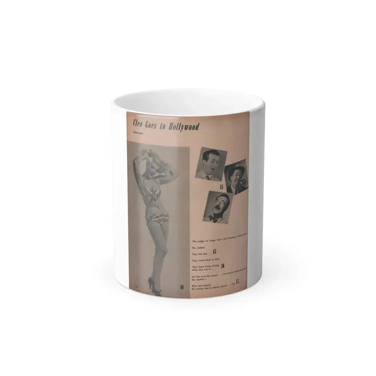 Cleo Moore #140 - Glamorous Models Mag. '50 - 1 B&W Photo (Vintage Female Icon) Color Changing Mug 11oz 11oz - Go Mug Yourself