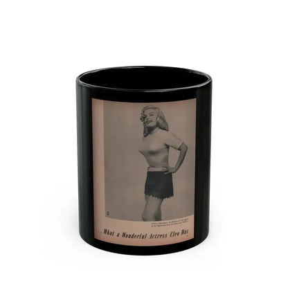 Cleo Moore #141 - Glamorous Models Mag. '50 - 1 B&W Photo (Vintage Female Icon) Black Coffee Mug 11oz - Go Mug Yourself