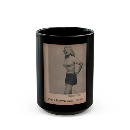 Cleo Moore #141 - Glamorous Models Mag. '50 - 1 B&W Photo (Vintage Female Icon) Black Coffee Mug 15oz - Go Mug Yourself