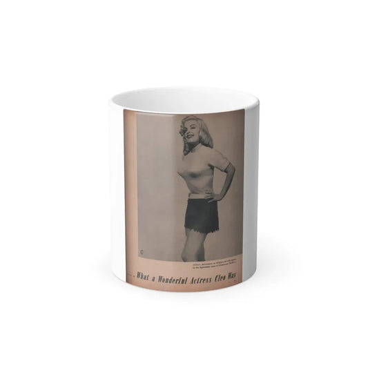 Cleo Moore #141 - Glamorous Models Mag. '50 - 1 B&W Photo (Vintage Female Icon) Color Changing Coffee Mug 11oz - Go Mug Yourself