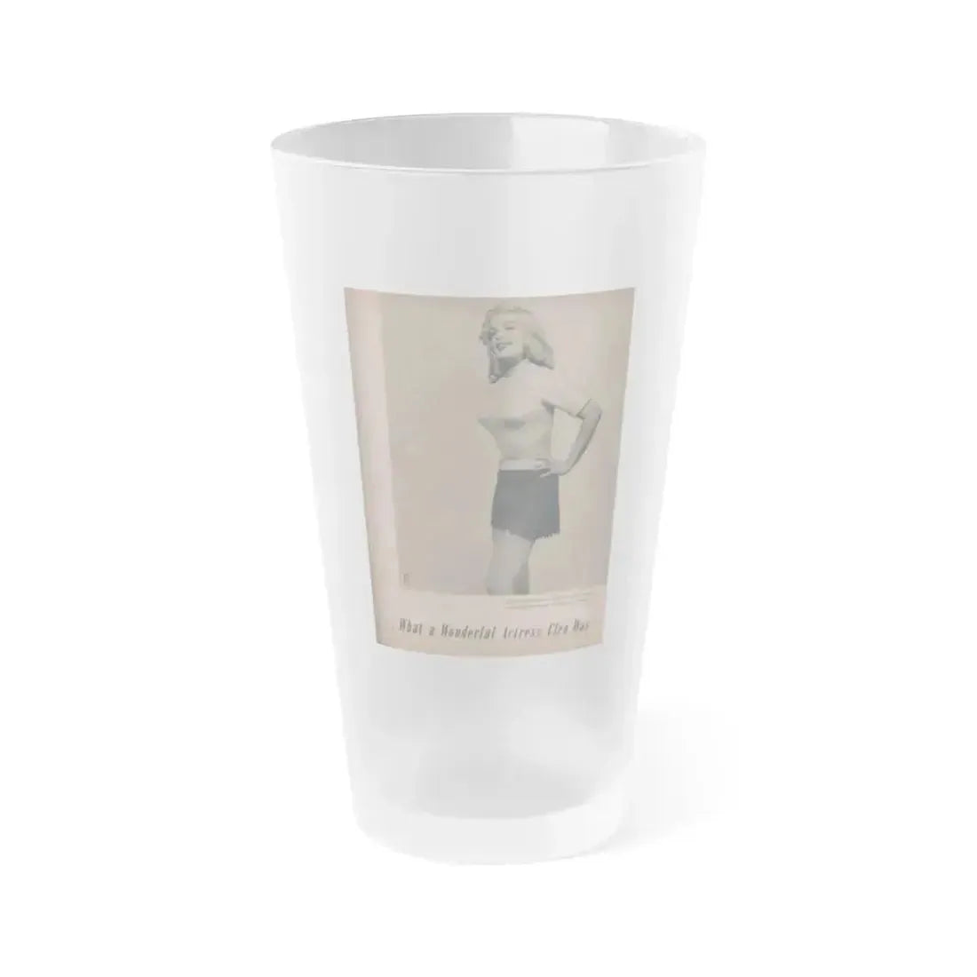 Cleo Moore #141 - Glamorous Models Mag. '50 - 1 B&W Photo (Vintage Female Icon) Frosted Pint Glass 16oz 16oz Frosted - Go Mug Yourself