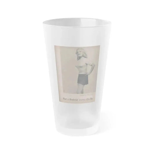 Cleo Moore #141 - Glamorous Models Mag. '50 - 1 B&W Photo (Vintage Female Icon) Frosted Pint Glass 16oz 16oz Frosted - Go Mug Yourself