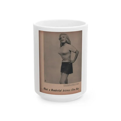 Cleo Moore #141 - Glamorous Models Mag. '50 - 1 B&W Photo (Vintage Female Icon) White Coffee Mug 15oz - Go Mug Yourself
