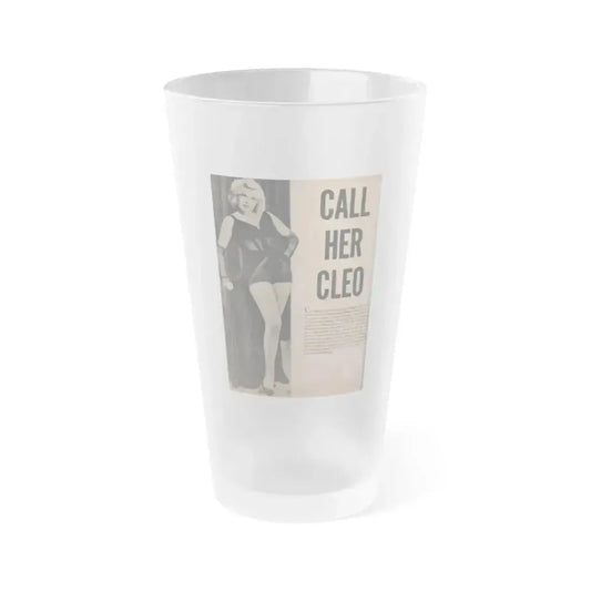 Cleo Moore #142 - Glamorous Models Mag. '54 - 1 B&W Photo & Article (Vintage Female Icon) Frosted Pint Glass 16oz 16oz Frosted - Go Mug Yourself