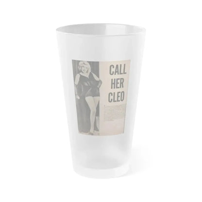 Cleo Moore #142 - Glamorous Models Mag. '54 - 1 B&W Photo & Article (Vintage Female Icon) Frosted Pint Glass 16oz 16oz Frosted - Go Mug Yourself