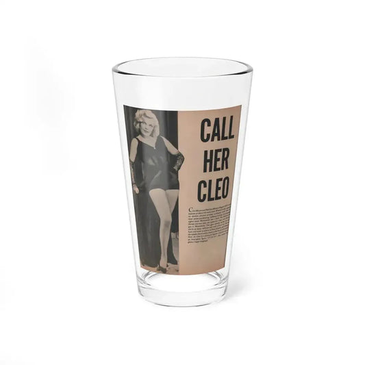 Cleo Moore #142 - Glamorous Models Mag. '54 - 1 B&W Photo & Article (Vintage Female Icon) Pint Glass 16oz 16oz - Go Mug Yourself