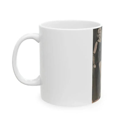 Cleo Moore #142 - Glamorous Models Mag. '54 - 1 B&W Photo & Article (Vintage Female Icon) White Coffee Mug - Go Mug Yourself