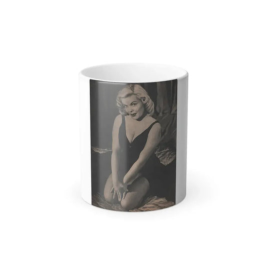 Cleo Moore #143 - Glamorous Models Mag. '54 - 1 B&W Photo (Vintage Female Icon) Color Changing Coffee Mug 11oz - Go Mug Yourself