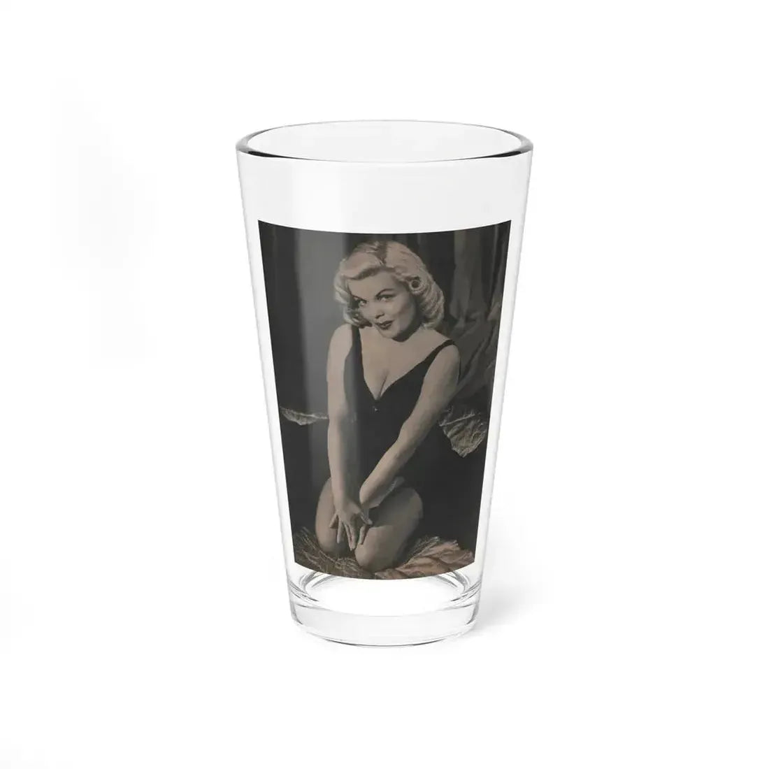 Cleo Moore #143 - Glamorous Models Mag. '54 - 1 B&W Photo (Vintage Female Icon) Pint Glass 16oz 16oz - Go Mug Yourself
