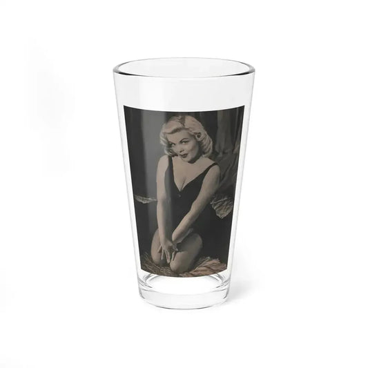Cleo Moore #143 - Glamorous Models Mag. '54 - 1 B&W Photo (Vintage Female Icon) Pint Glass 16oz 16oz - Go Mug Yourself