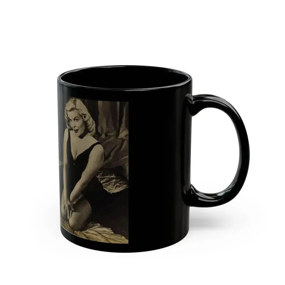 Cleo Moore #144 - Glamorous Models Mag. '54 - 1 B&W Photo (Vintage Female Icon) Black Coffee Mug - Go Mug Yourself