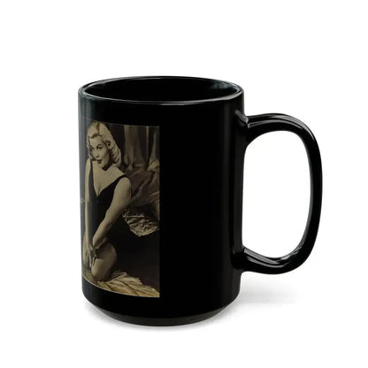Cleo Moore #144 - Glamorous Models Mag. '54 - 1 B&W Photo (Vintage Female Icon) Black Coffee Mug - Go Mug Yourself