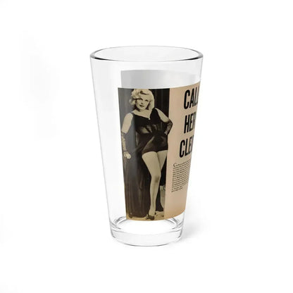 Cleo Moore #144 - Glamorous Models Mag. '54 - 1 B&W Photo (Vintage Female Icon) Pint Glass 16oz - Go Mug Yourself