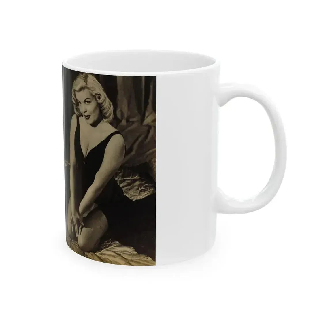 Cleo Moore #144 - Glamorous Models Mag. '54 - 1 B&W Photo (Vintage Female Icon) White Coffee Mug - Go Mug Yourself