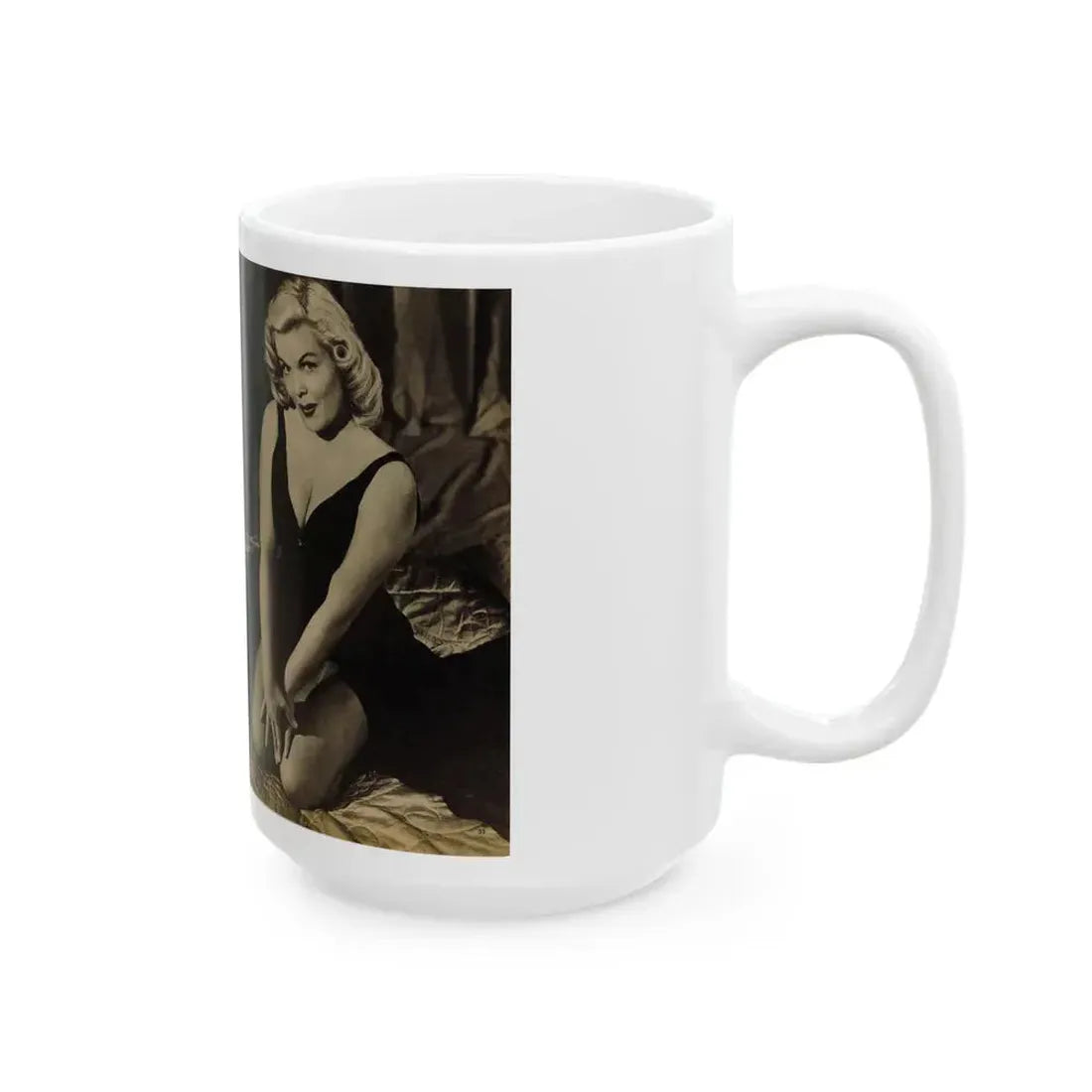 Cleo Moore #144 - Glamorous Models Mag. '54 - 1 B&W Photo (Vintage Female Icon) White Coffee Mug - Go Mug Yourself