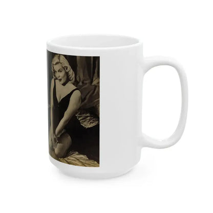 Cleo Moore #144 - Glamorous Models Mag. '54 - 1 B&W Photo (Vintage Female Icon) White Coffee Mug - Go Mug Yourself