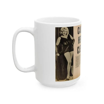 Cleo Moore #144 - Glamorous Models Mag. '54 - 1 B&W Photo (Vintage Female Icon) White Coffee Mug - Go Mug Yourself