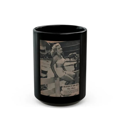 Cleo Moore #145 - Famous Models Mag. May-June '51 - 1 B&W Photo (Vintage Female Icon) Black Coffee Mug 15oz - Go Mug Yourself