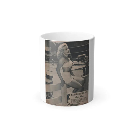 Cleo Moore #145 - Famous Models Mag. May-June '51 - 1 B&W Photo (Vintage Female Icon) Color Changing Coffee Mug 11oz - Go Mug Yourself