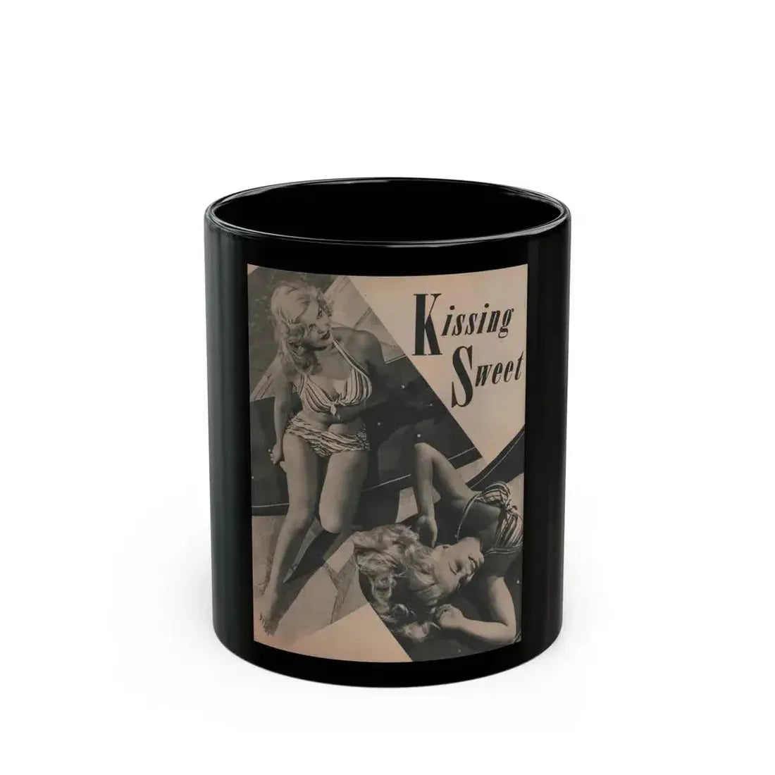 Cleo Moore #162 - Cover Girls Models Mag. '54 - 1 Page 2 B&W Photos & Large Caption (Vintage Female Icon) Black Coffee Mug 11oz - Go Mug Yourself