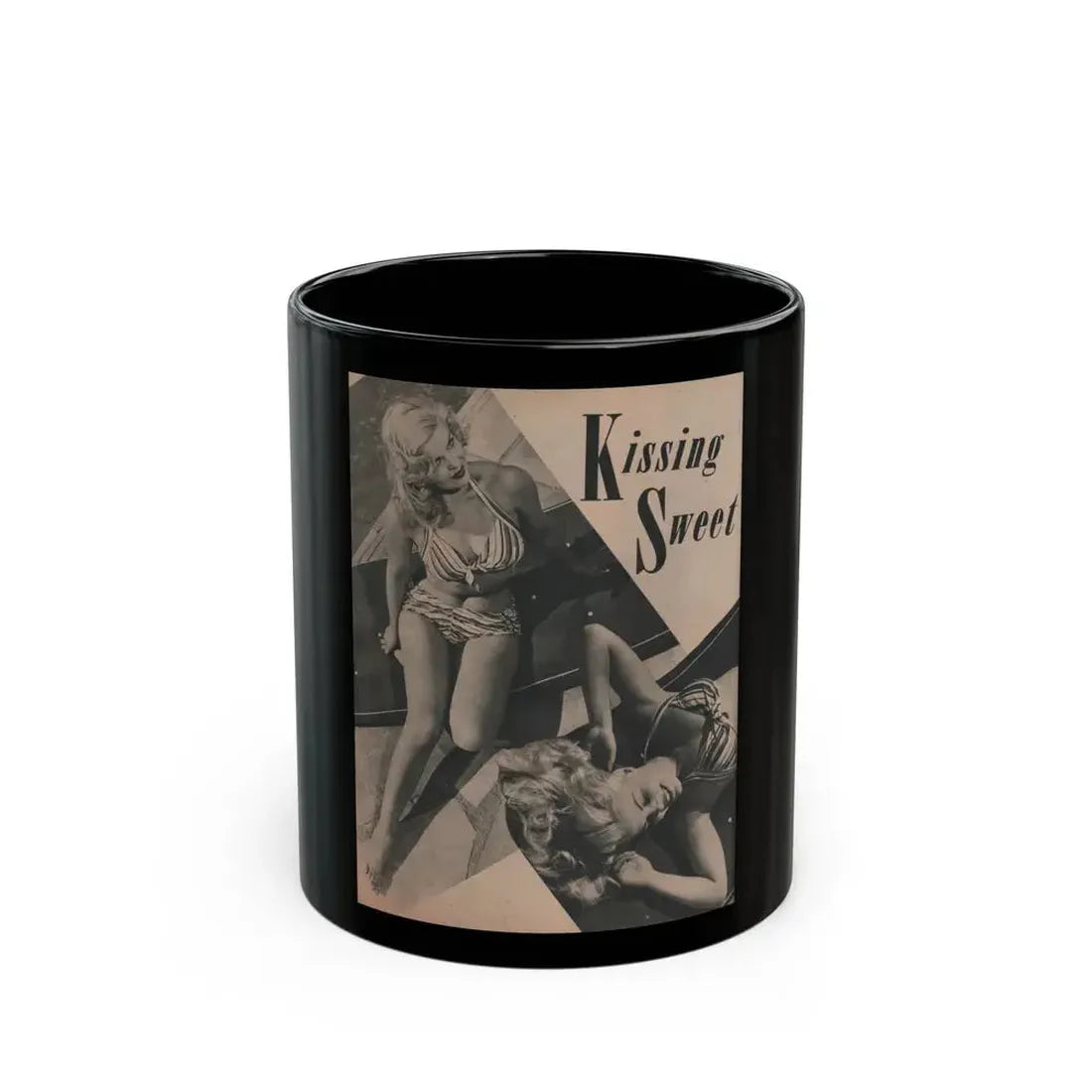 Cleo Moore #162 - Cover Girls Models Mag. '54 - 1 Page 2 B&W Photos & Large Caption (Vintage Female Icon) Black Coffee Mug 11oz - Go Mug Yourself