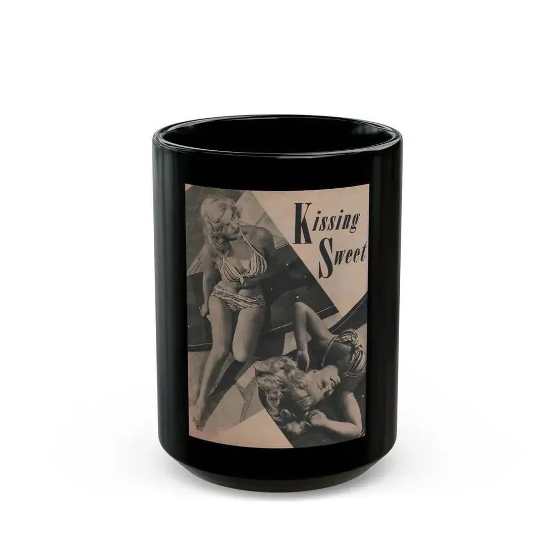 Cleo Moore #162 - Cover Girls Models Mag. '54 - 1 Page 2 B&W Photos & Large Caption (Vintage Female Icon) Black Coffee Mug 15oz - Go Mug Yourself