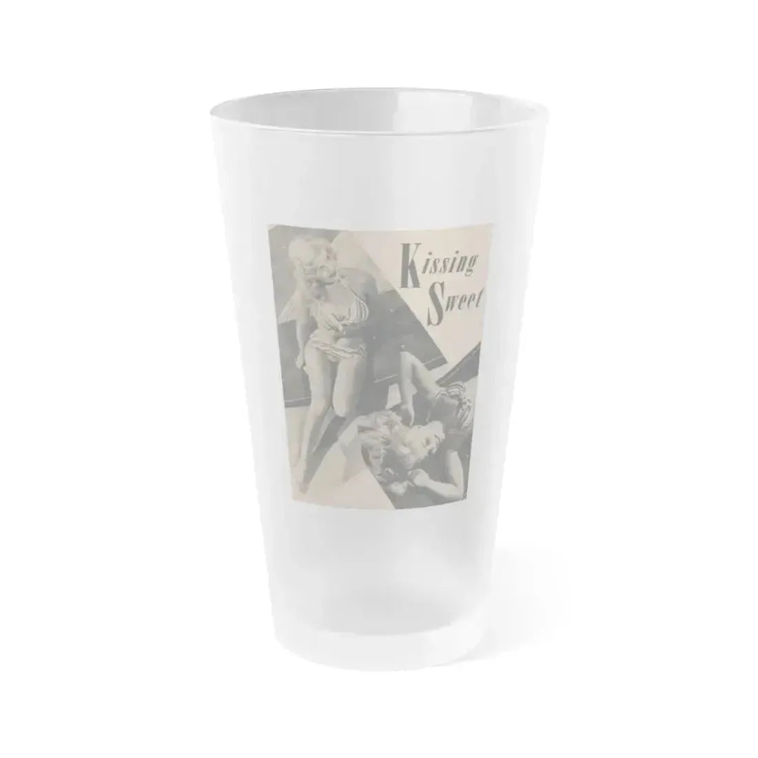 Cleo Moore #162 - Cover Girls Models Mag. '54 - 1 Page 2 B&W Photos & Large Caption (Vintage Female Icon) Frosted Pint Glass 16oz 16oz Frosted - Go Mug Yourself