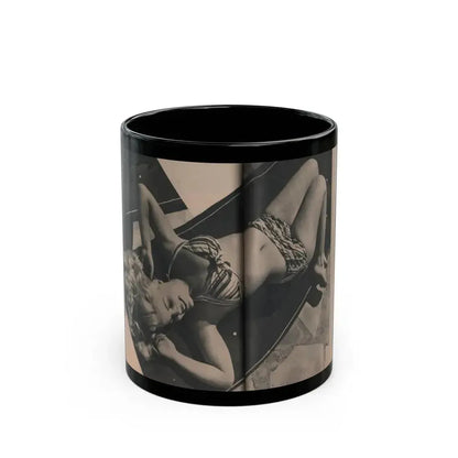Cleo Moore #163 - Cover Girls Models Mag. '54 - 1 Page 1 B&W Photo (Vintage Female Icon) Black Coffee Mug 11oz - Go Mug Yourself