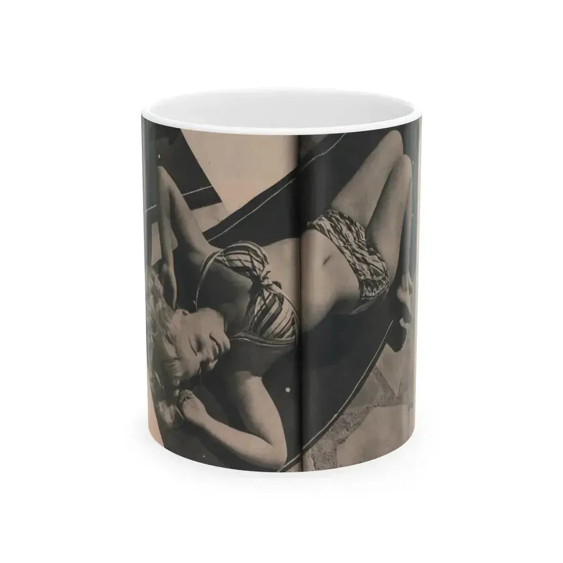 Cleo Moore #163 - Cover Girls Models Mag. '54 - 1 Page 1 B&W Photo (Vintage Female Icon) White Coffee Mug 11oz - Go Mug Yourself