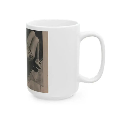 Cleo Moore #163 - Cover Girls Models Mag. '54 - 1 Page 1 B&W Photo (Vintage Female Icon) White Coffee Mug - Go Mug Yourself