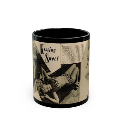 Cleo Moore #165 - Cover Girls Models Mag. '54 - 1 Page 1 B&W Centerfold, 2 Others & Paragraph 1 (Vintage Female Icon) Black Coffee Mug 11oz - Go Mug Yourself