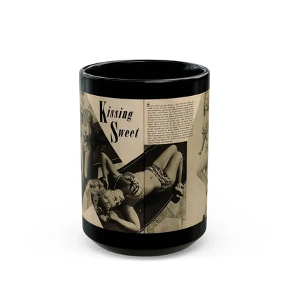 Cleo Moore #165 - Cover Girls Models Mag. '54 - 1 Page 1 B&W Centerfold, 2 Others & Paragraph 1 (Vintage Female Icon) Black Coffee Mug 15oz - Go Mug Yourself