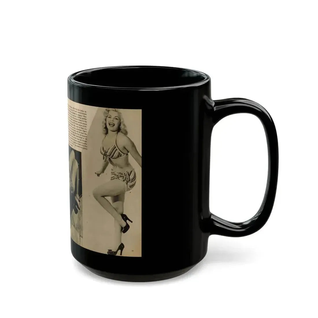 Cleo Moore #165 - Cover Girls Models Mag. '54 - 1 Page 1 B&W Centerfold, 2 Others & Paragraph 1 (Vintage Female Icon) Black Coffee Mug - Go Mug Yourself